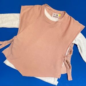 nununu Pale Pink Sweatshirt Tunic Vest Sz 6Y